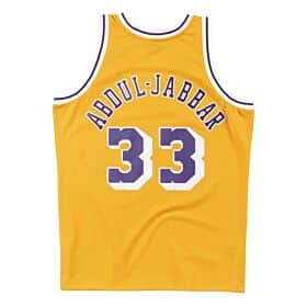 LA Lakers Kareem Abdul-Jabbar Mitchell & Ness Swingman Jersey-Gold