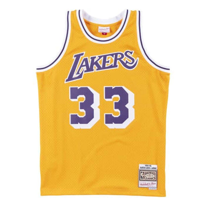 LA Lakers Kareem Abdul-Jabbar Mitchell & Ness Swingman Jersey-Gold