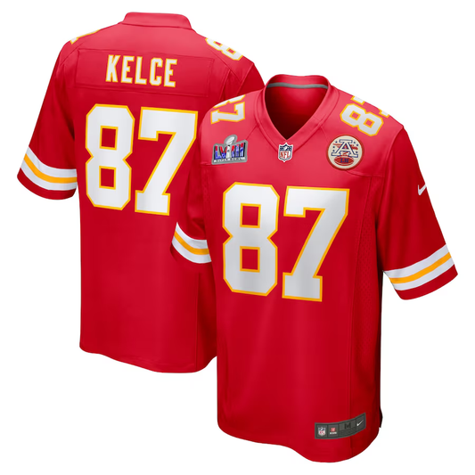Kansas City Chiefs Travis Kelce Nike Super Bowl Patch Game Jersey - Red