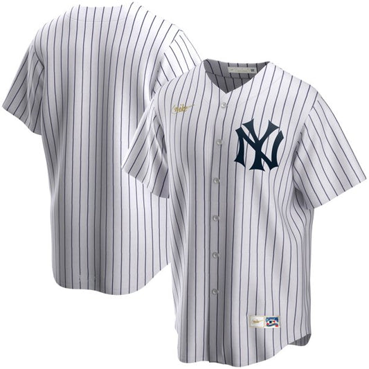 New York Yankees Nike Cooperstown Collection Jersey - White Pinstripe