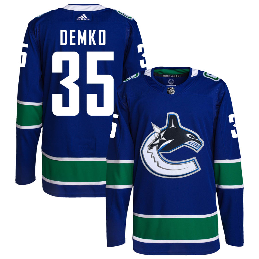 Vancouver Canucks Thatcher Demko Adidas Authentic Pro Jersey-Home