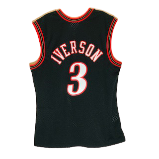 Philadelphia 76ers Allen Iverson Mitchell and Ness Swingman Jersey - Black
