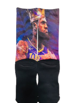 Lebron James Custom Socks - King Crown Graphic