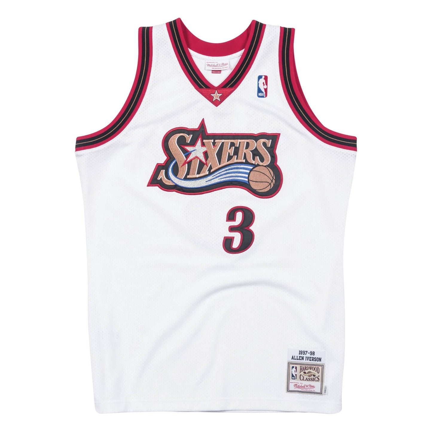 Philadelphia 76ers Allen Iverson Mitchell and Ness Jersey - White