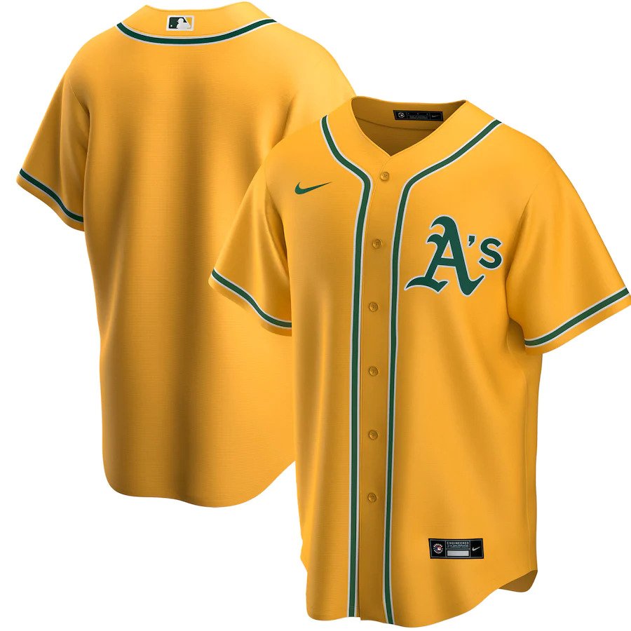 Oakland Athletics Nike Official Alternate MLB Jersey - Gold