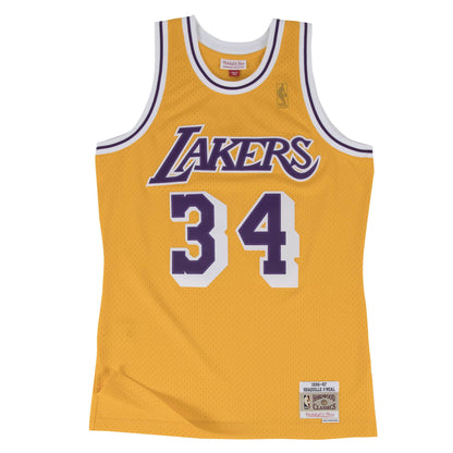 Los Angeles Lakers Shaquille O'Neal Mitchell and Ness Swingman Jersey - Gold (1996-97)