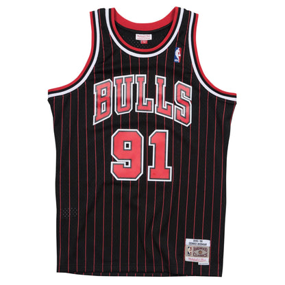 Chicago Bulls Dennis Rodman Mitchell and Ness Jersey - Pinstripe (1995-96)