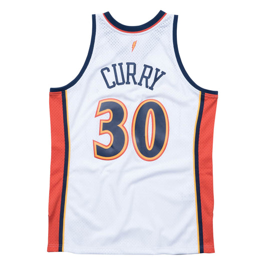 Golden State Warriors Stephen Curry Mitchell and Ness Jersey - White